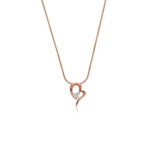 Monogram Sun diamond pendant necklace in rose gold with diamonds